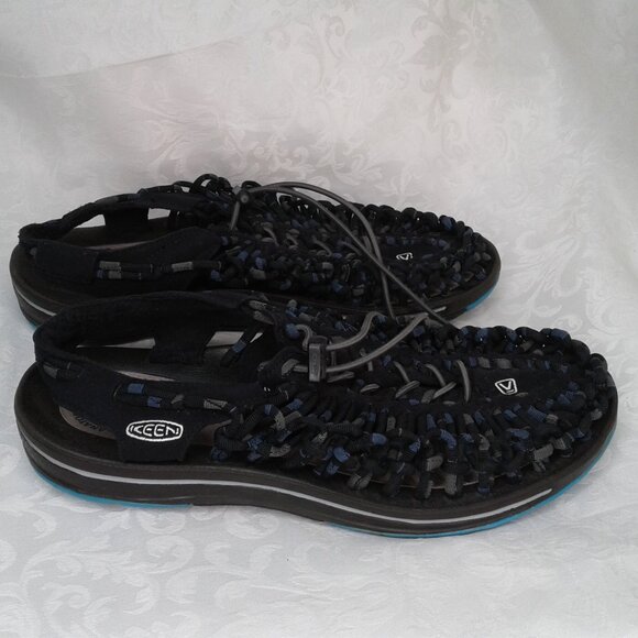 KEEN UNEEK Black Blue Paracord Outdoor Sport Sandals Braided EU 41: US 9.5W/8M - Picture 5 of 10